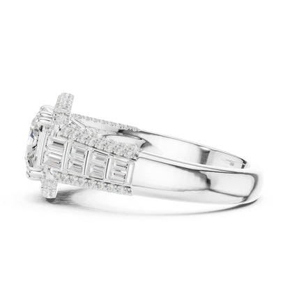 Cushion Halo Lab Grown Diamond Engagement Ring