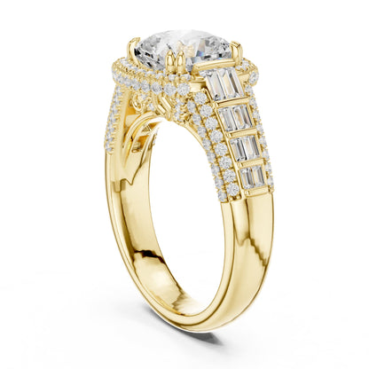 Cushion Halo Lab Grown Diamond Engagement Ring
