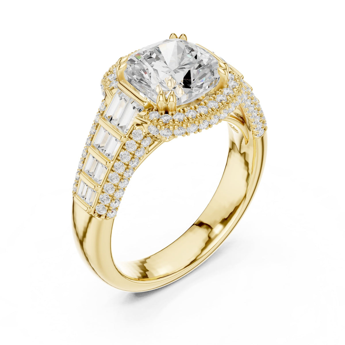 Cushion Halo Lab Grown Diamond Engagement Ring