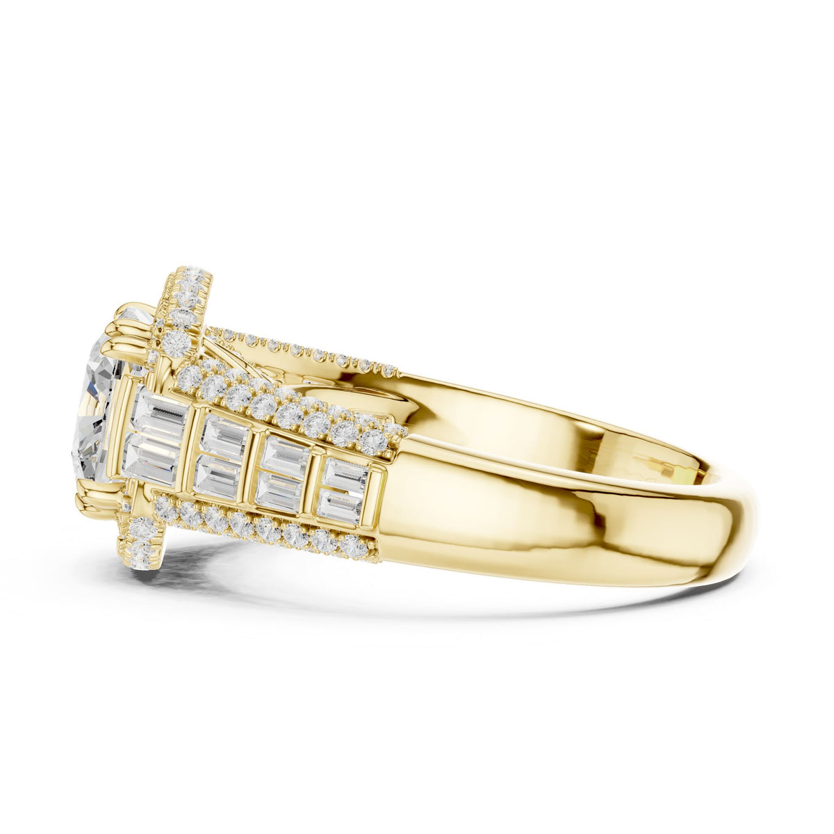 Cushion Halo Lab Grown Diamond Engagement Ring