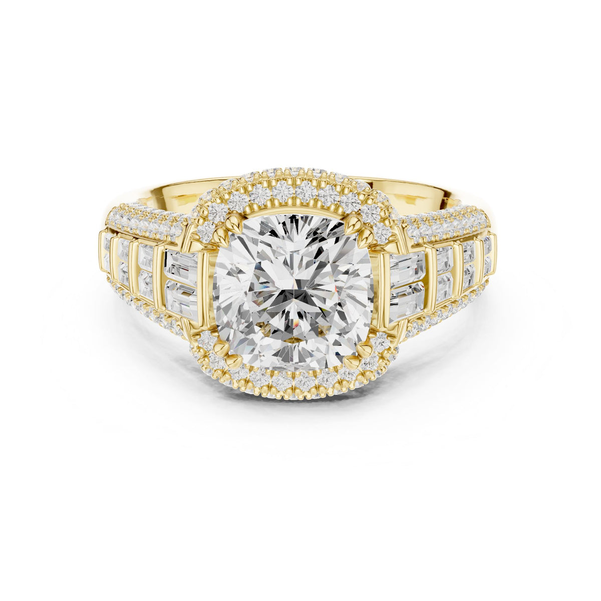 Cushion Halo Lab Grown Diamond Engagement Ring