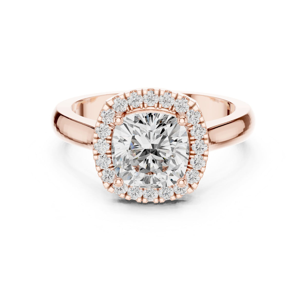 Cushion Halo Lab Grown Diamond Engagement Ring