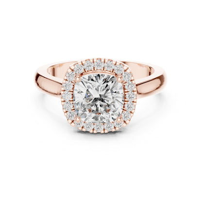 Cushion Halo Lab Grown Diamond Engagement Ring