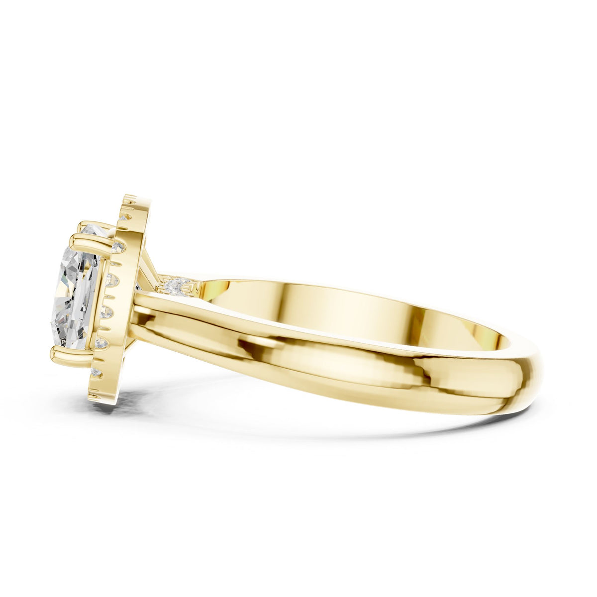 Cushion Halo Lab Grown Diamond Engagement Ring
