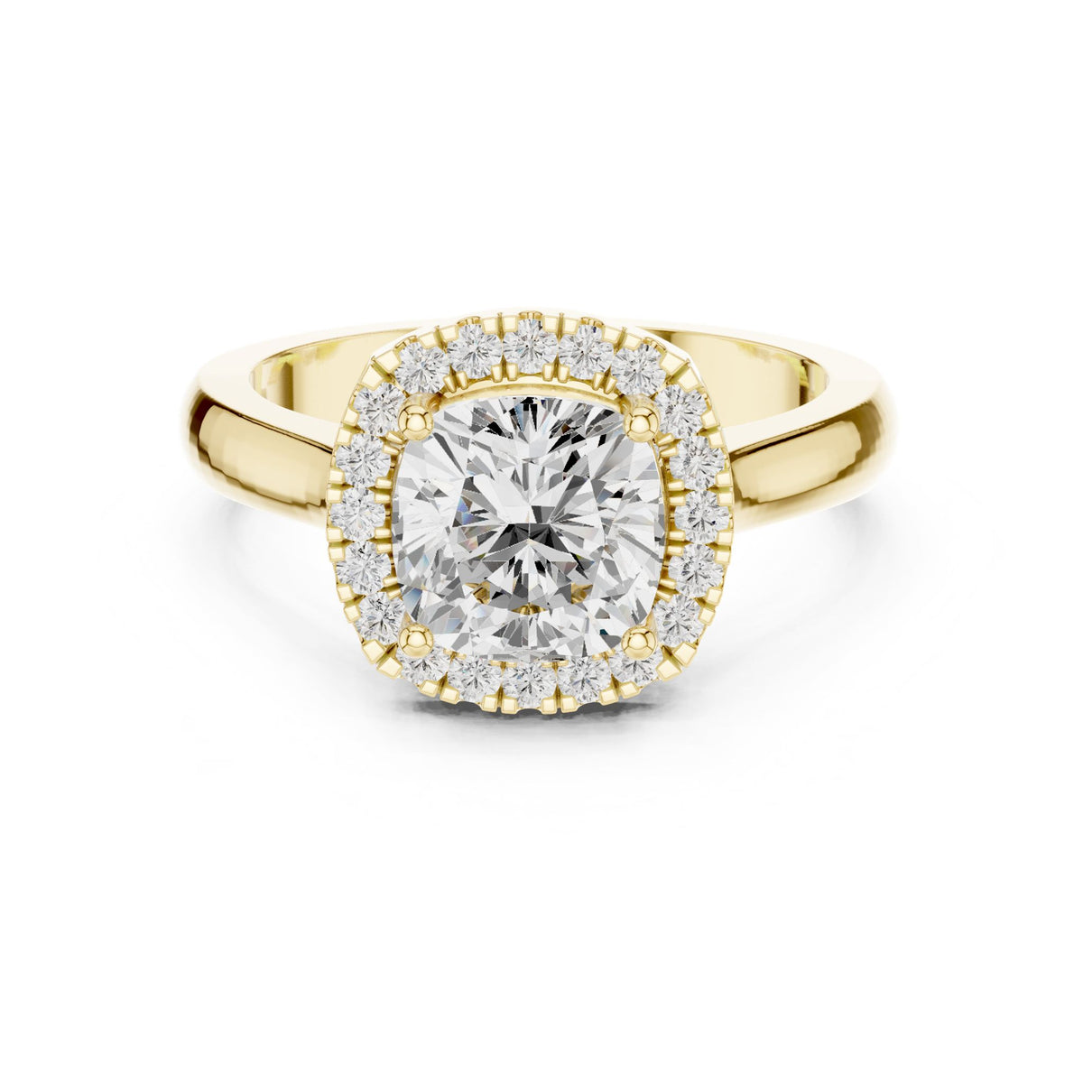 Cushion Halo Lab Grown Diamond Engagement Ring