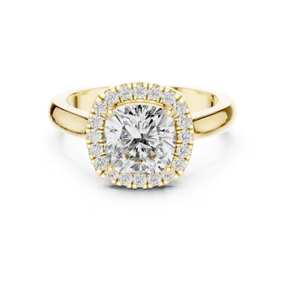 Cushion Halo Lab Grown Diamond Engagement Ring