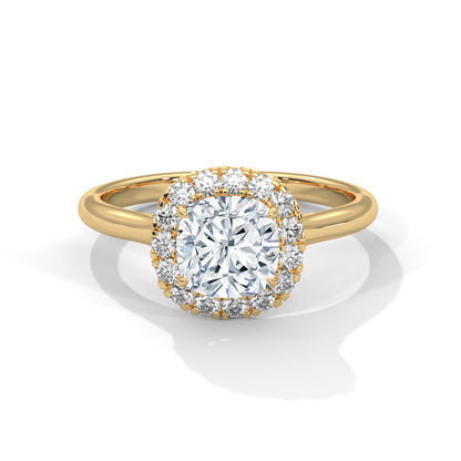 Cushion Halo Lab Grown Diamond Engagement Ring