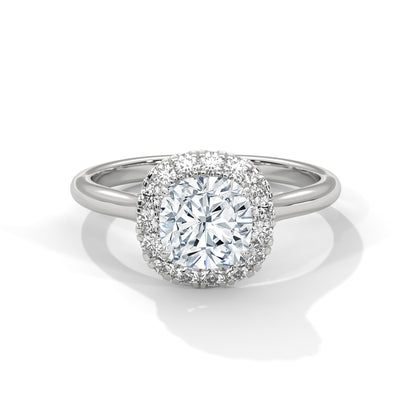 Cushion Halo Lab Grown Diamond Engagement Ring