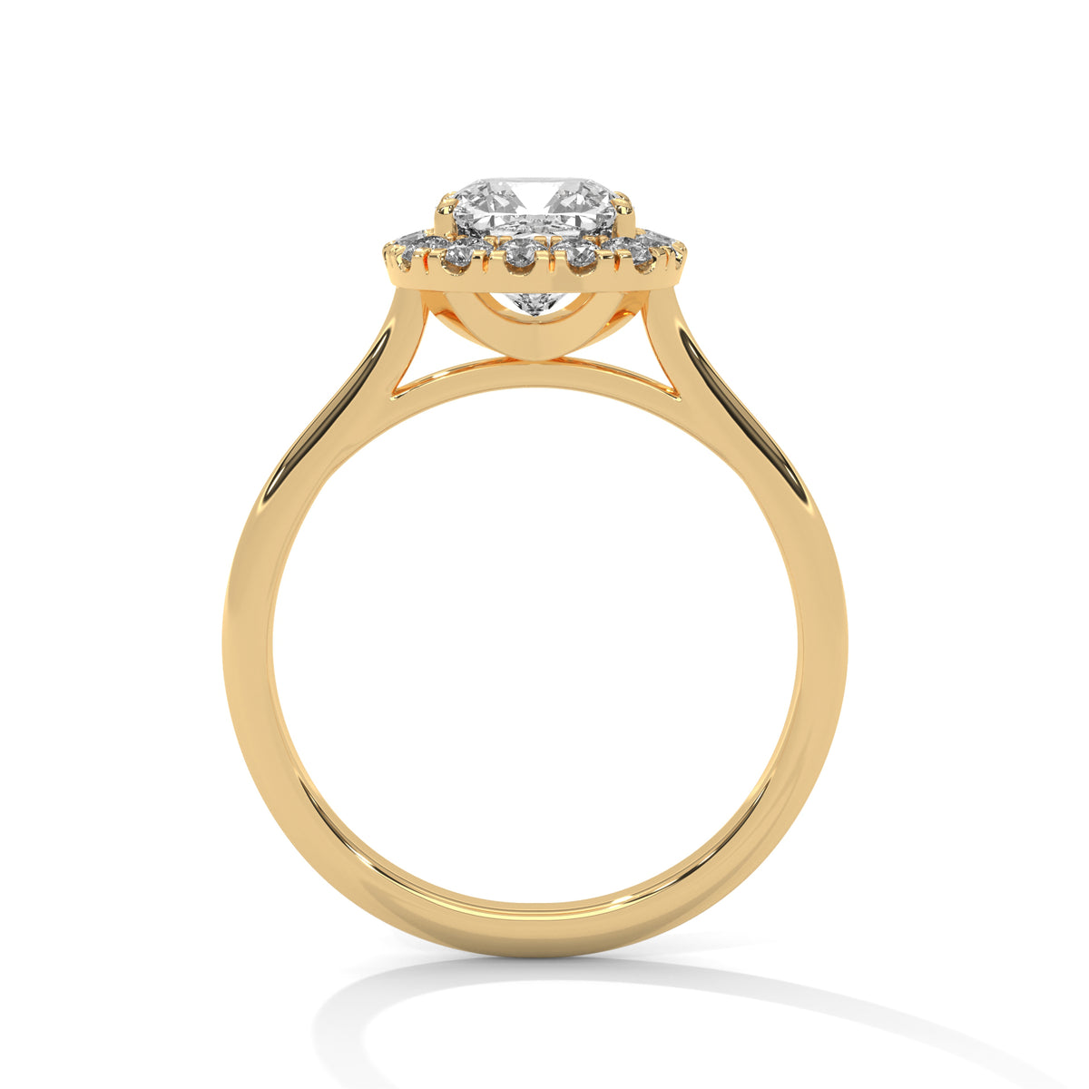 Cushion Halo Lab Grown Diamond Engagement Ring