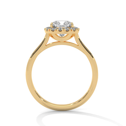 Cushion Halo Lab Grown Diamond Engagement Ring