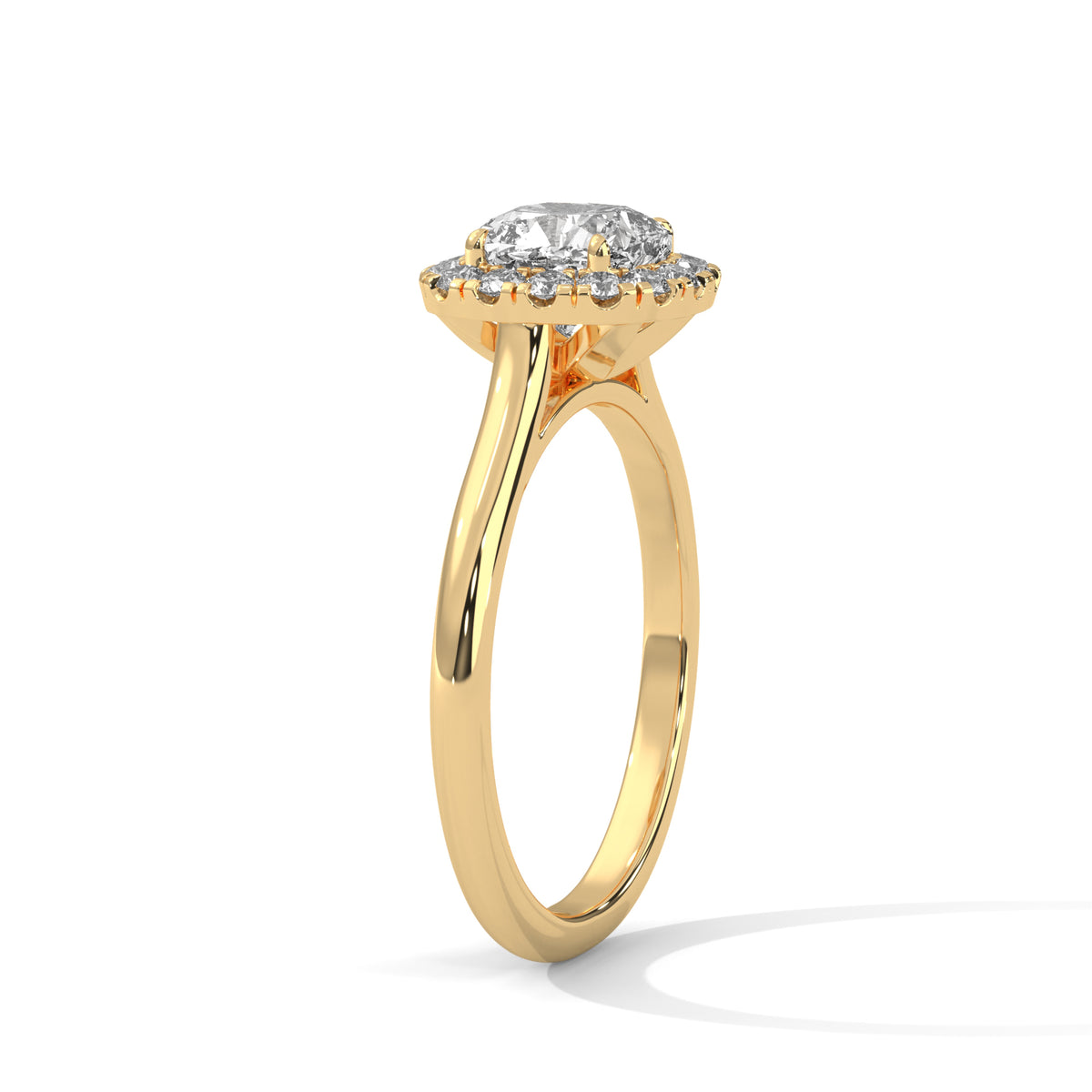Cushion Halo Lab Grown Diamond Engagement Ring