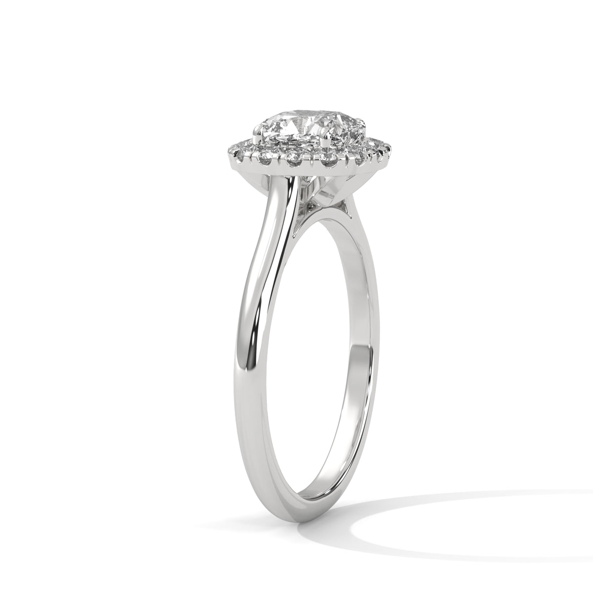 Cushion Halo Lab Grown Diamond Engagement Ring