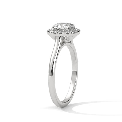 Cushion Halo Lab Grown Diamond Engagement Ring