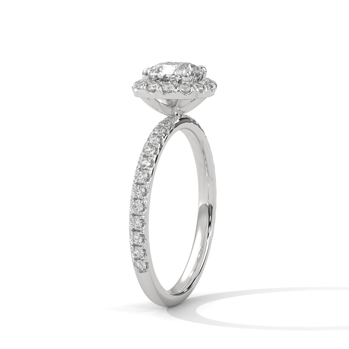 Cushion Halo Lab Grown Diamond Engagement Ring