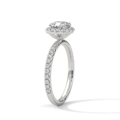 Cushion Halo Lab Grown Diamond Engagement Ring
