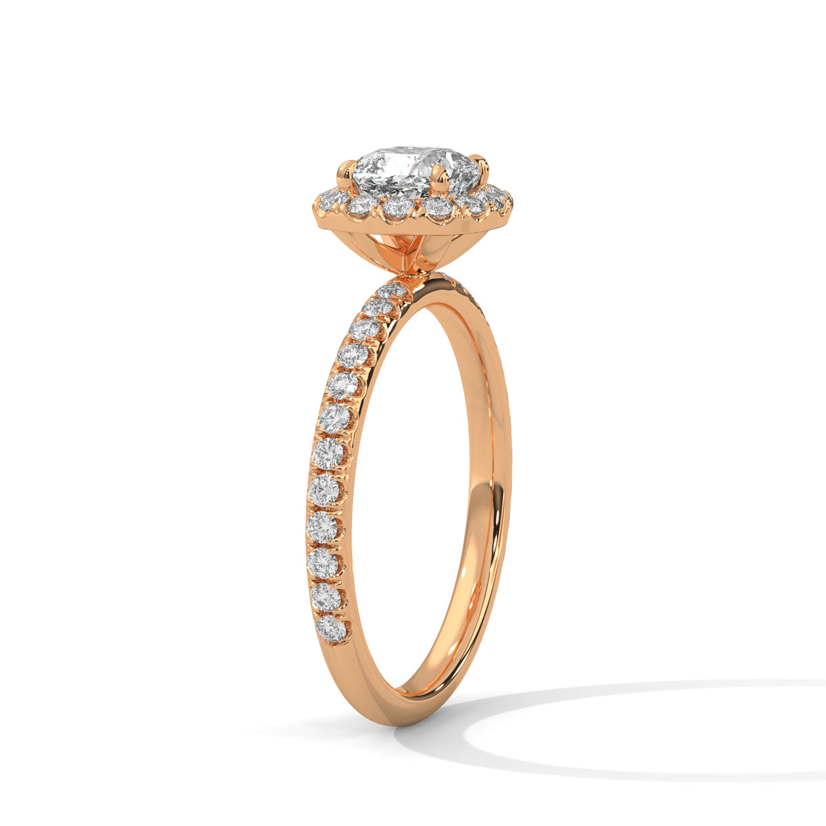 Cushion Halo Lab Grown Diamond Engagement Ring