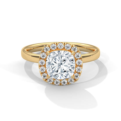 Cushion Halo Lab Grown Diamond Engagement Ring