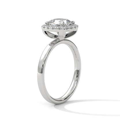Cushion Halo Lab Grown Diamond Engagement Ring