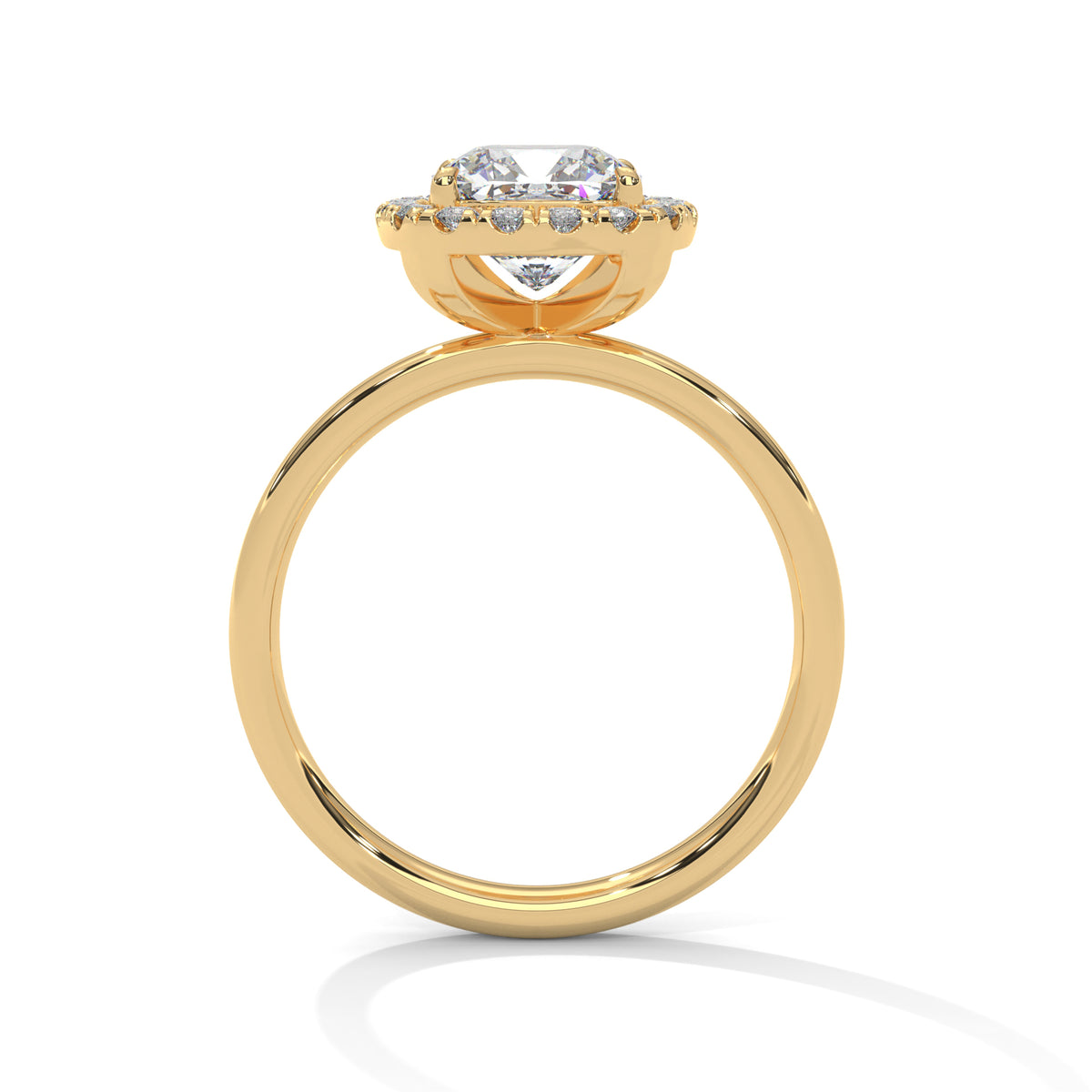 Cushion Halo Lab Grown Diamond Engagement Ring