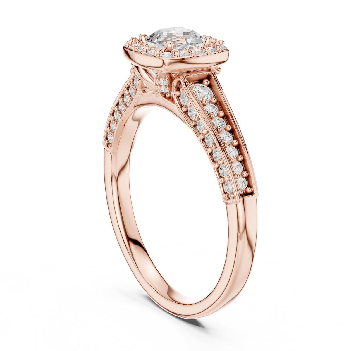 Cushion Halo Lab Grown Diamond Engagement Ring