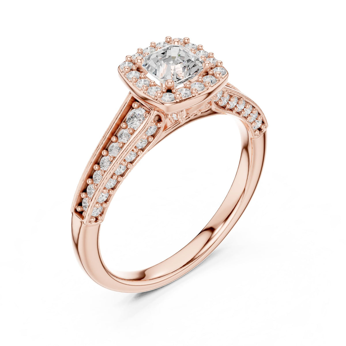 Cushion Halo Lab Grown Diamond Engagement Ring
