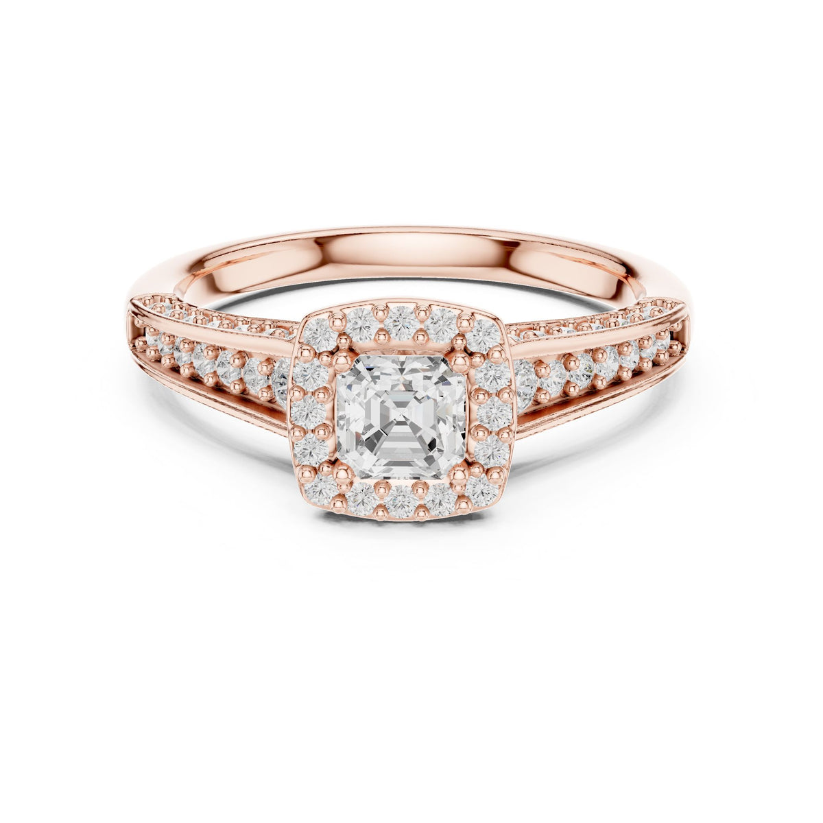 Cushion Halo Lab Grown Diamond Engagement Ring