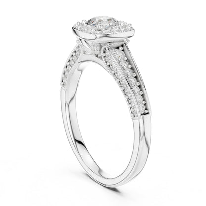 Cushion Halo Lab Grown Diamond Engagement Ring