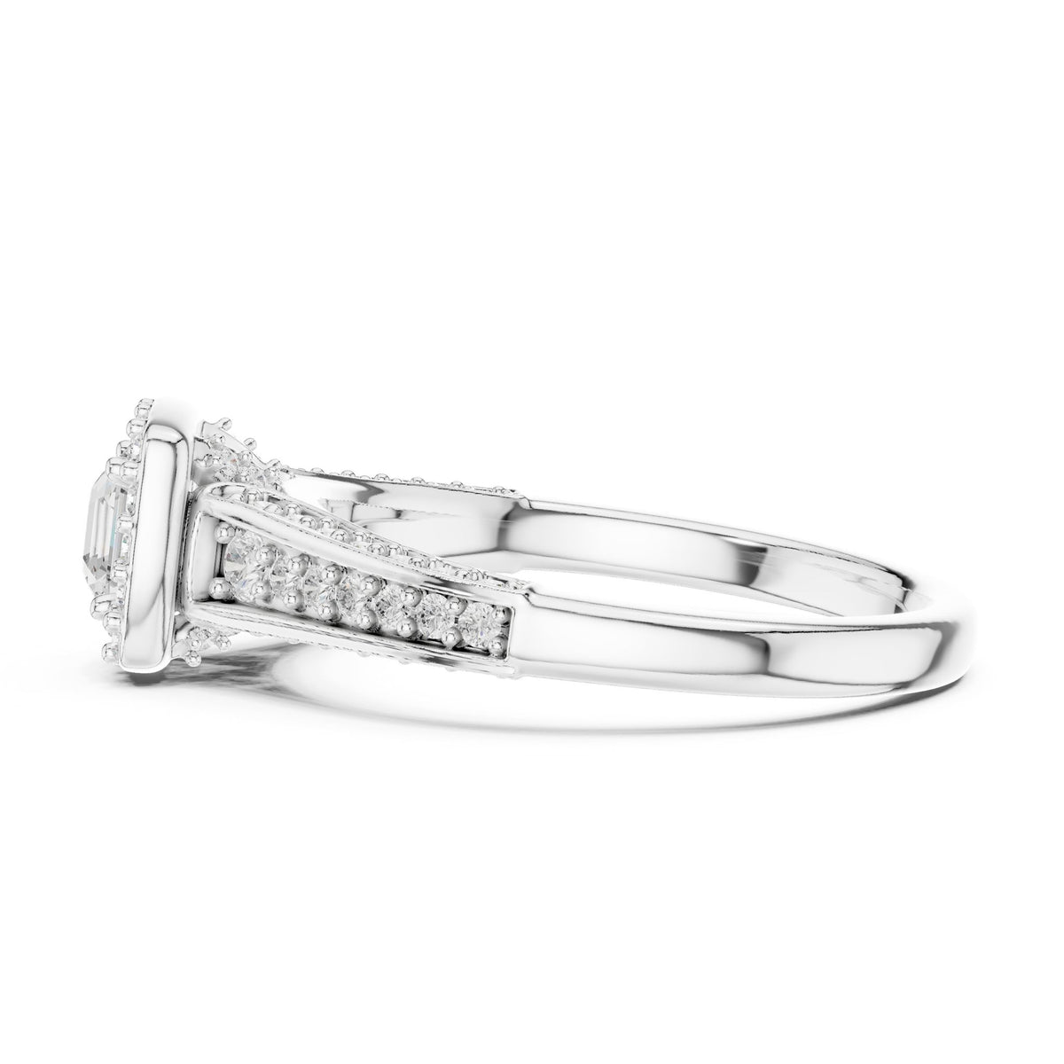 Cushion Halo Lab Grown Diamond Engagement Ring