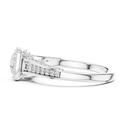Cushion Halo Lab Grown Diamond Engagement Ring
