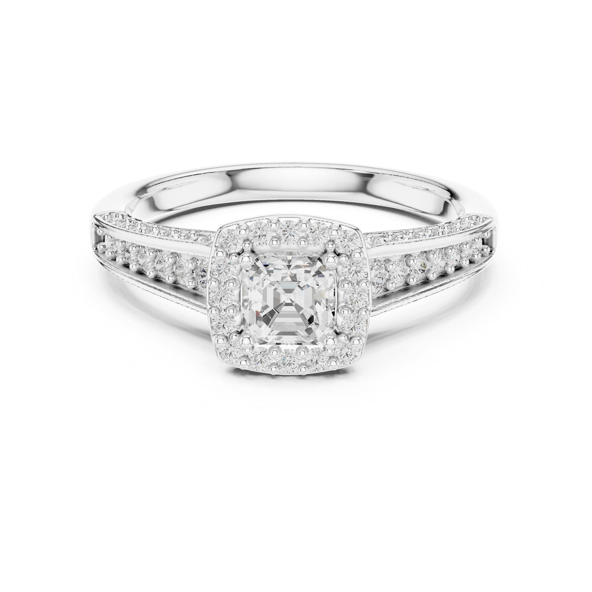 Cushion Halo Lab Grown Diamond Engagement Ring