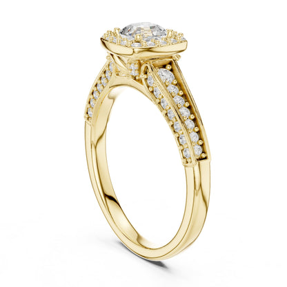 Cushion Halo Lab Grown Diamond Engagement Ring