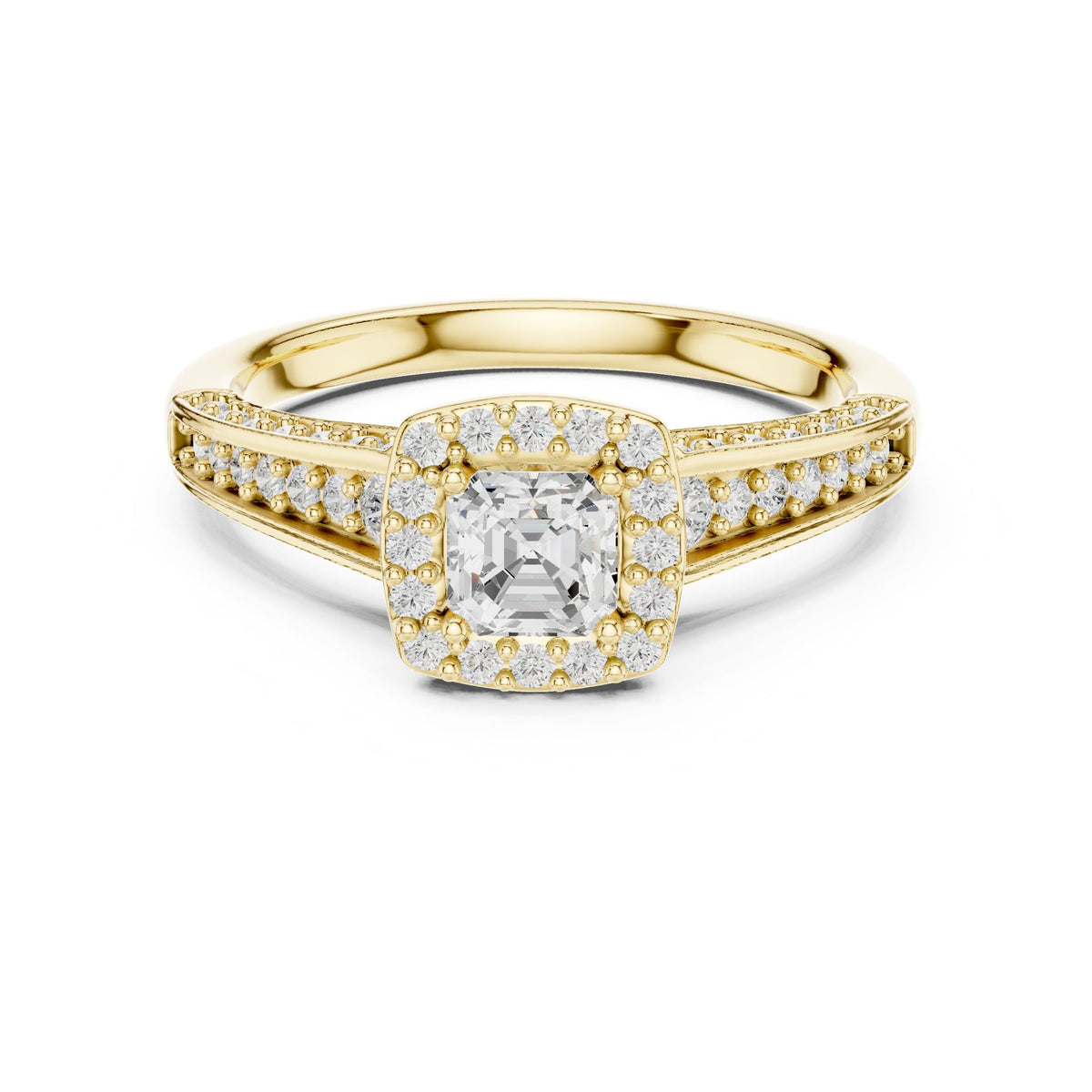 Cushion Halo Lab Grown Diamond Engagement Ring