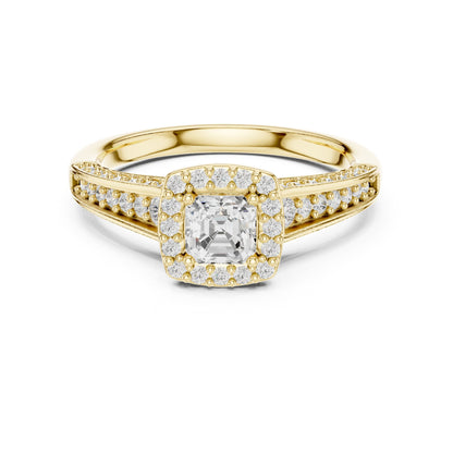 Cushion Halo Lab Grown Diamond Engagement Ring