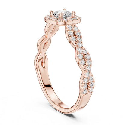 Cushion Halo Lab Grown Diamond Engagement Ring