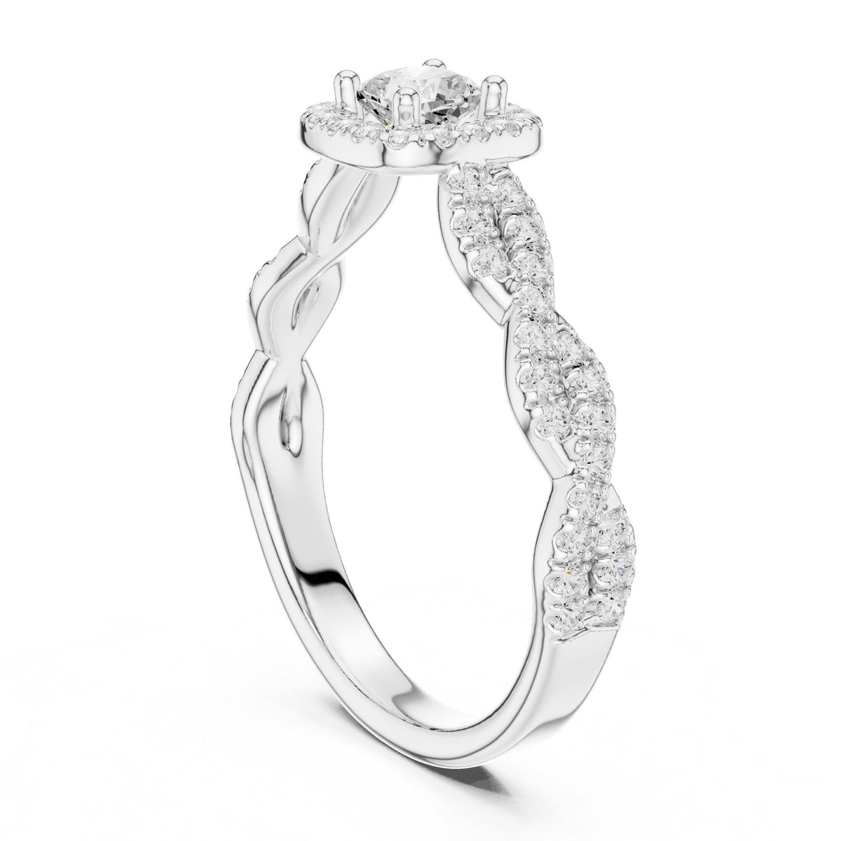 Cushion Halo Lab Grown Diamond Engagement Ring