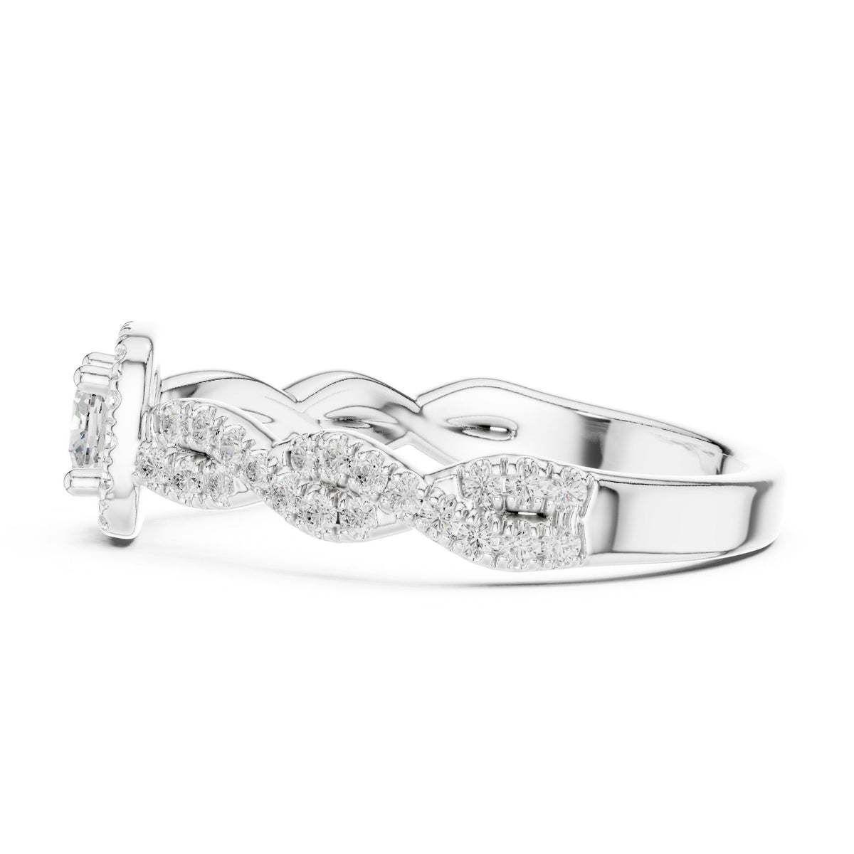 Cushion Halo Lab Grown Diamond Engagement Ring