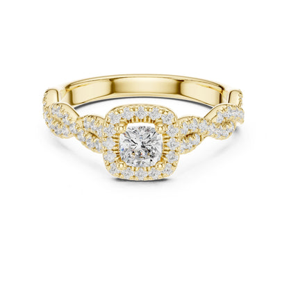 Cushion Halo Lab Grown Diamond Engagement Ring