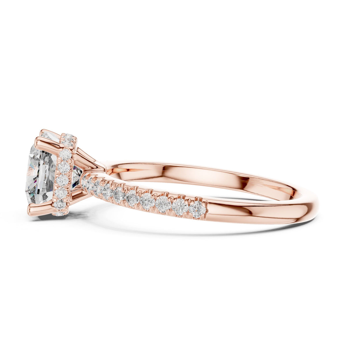 Cushion Halo Lab Grown Diamond Engagement Ring