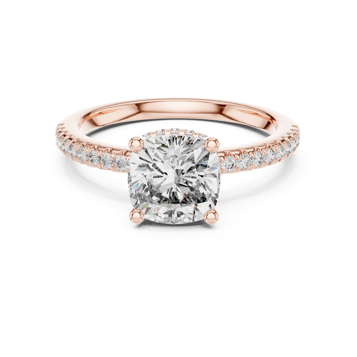 Cushion Halo Lab Grown Diamond Engagement Ring