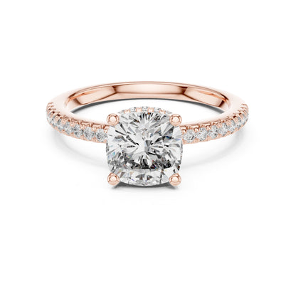 Cushion Halo Lab Grown Diamond Engagement Ring