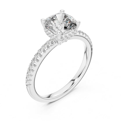 Cushion Halo Lab Grown Diamond Engagement Ring