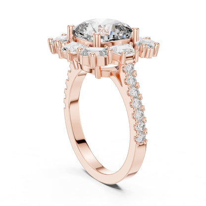 Cushion Halo Lab Grown Diamond Engagement Ring