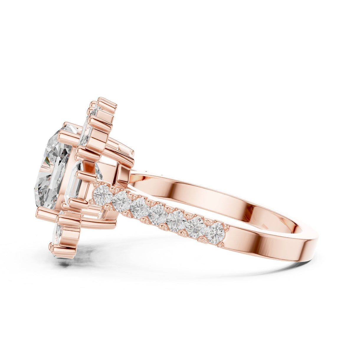 Cushion Halo Lab Grown Diamond Engagement Ring