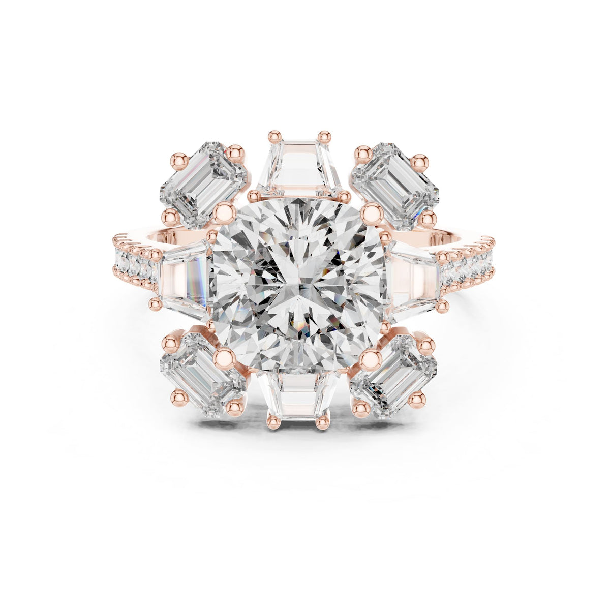 Cushion Halo Lab Grown Diamond Engagement Ring