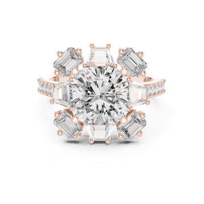 Cushion Halo Lab Grown Diamond Engagement Ring