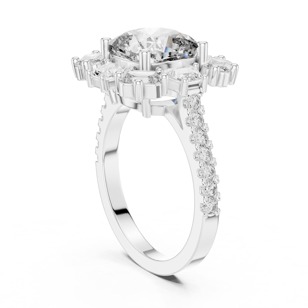 Cushion Halo Lab Grown Diamond Engagement Ring