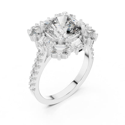 Cushion Halo Lab Grown Diamond Engagement Ring