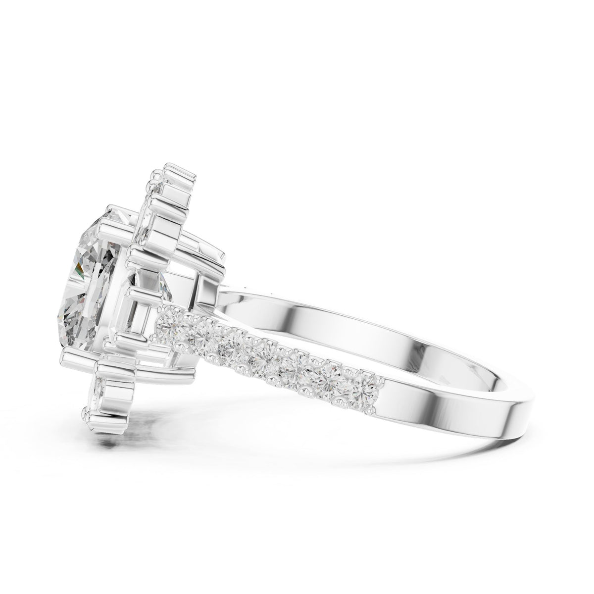 Cushion Halo Lab Grown Diamond Engagement Ring