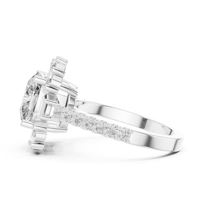Cushion Halo Lab Grown Diamond Engagement Ring