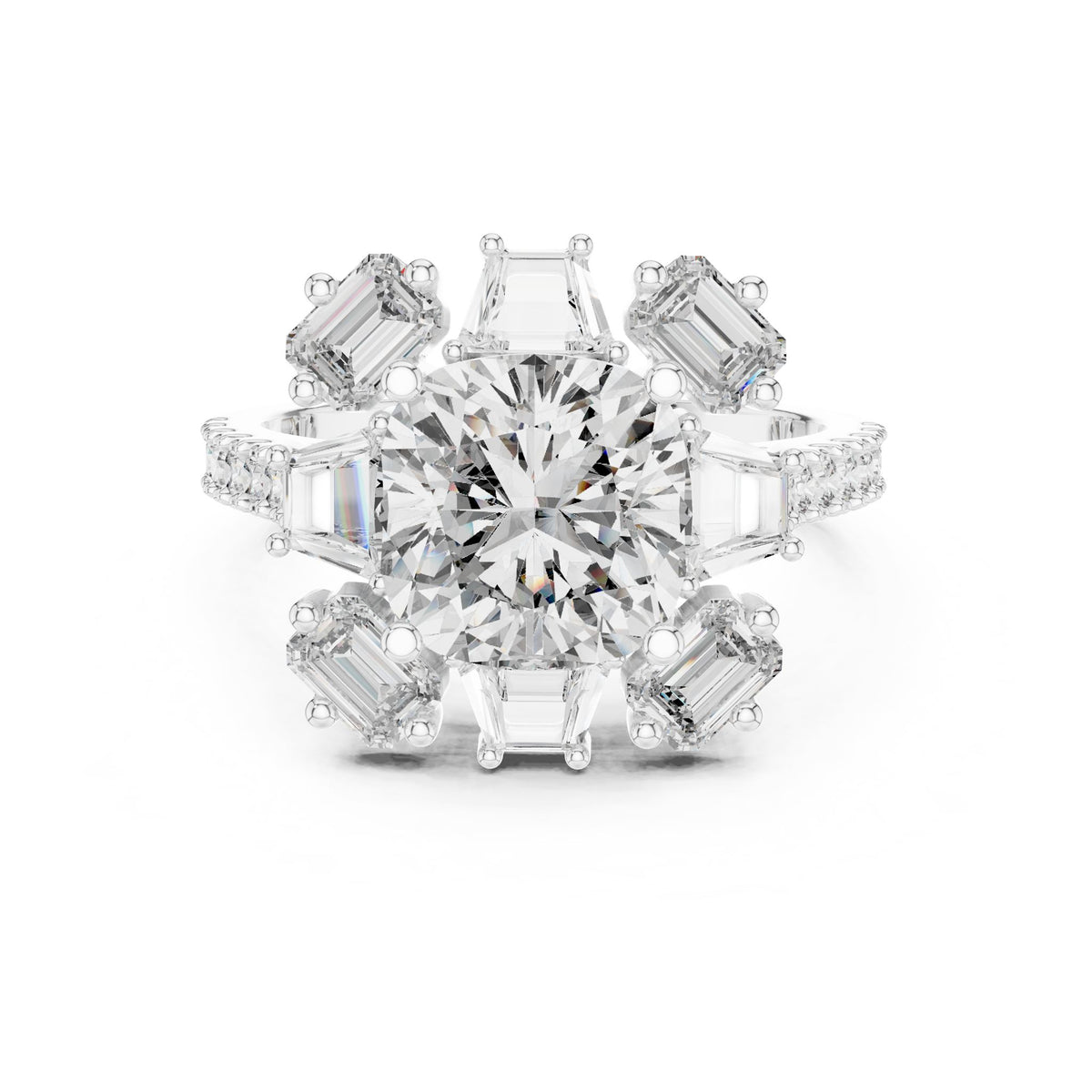Cushion Halo Lab Grown Diamond Engagement Ring